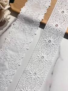 Vintage Châu Âu Thêu Hoa Sợi Cotton 6CM Song Phương Ren 1 Sân Cho DIY Phụ Kiện Thời Trang Nữ Khắc Lỗ