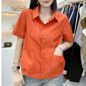 Shalldoer | Tummy Hiding Slimming Plus Size Womens Short Sleeve Blouse