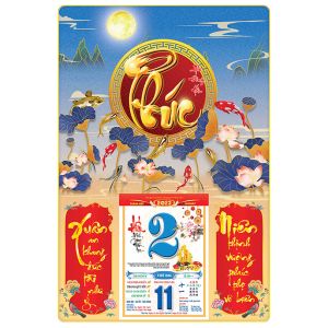 Lịch 2026 - Lịch tráng gương kích thước 34 x 60cm có Lốc 14.5x20.5cm - PT