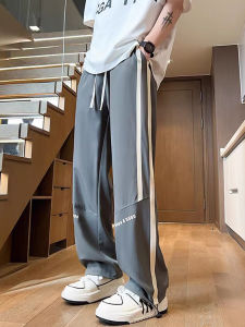Mens Trendy Straight Leg Quick Dry Casual Sports Pants Spring Summer New Style Simple Youthful Leisure Trousers