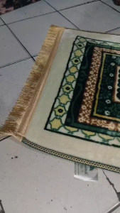 COD Sajadah Tebal Cream Aljedah Terbaru Ukuran 110x70 Rumbai Turkish & Anti Slipp