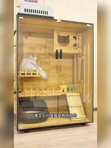 Solid Wood Cat Nest & Multi-story Cat House: Luxury Cat Cage & Indoor Display Cabinet