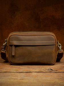Mantime | Retro Handmade Top Layer Leather Crossbody Bag