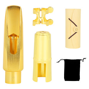 IRIN | IRIN Alto Saxophone Mouthpiece Gold Plating Imported Brass Sax Mouthpiece with Mouthpiece Cap Ligature Storage Bag Bamboo Box