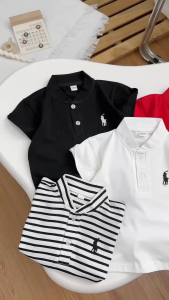 Áo Cộc Polo Cổ Trụ Cho Bé BECOOL Áo Cộc Thêu Chú Ngựa Chất Cotton Cao Cấp Siêu Mát Cho Bé 8-28kg