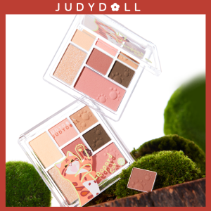 Judydoll New Color Collaborative Red Mountain Seven Puzzle Fun Eye Shadow Palette Earth Tone Blush Highlighting Log Plate