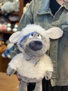 Ugly Cute Big Grey Wolf Plush Toy Pillow Boys Style Fabric Doll Wolf Stuffed Toy for Children And Teenagers PP Cotton Filling