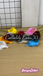 Bunga Lily 1 Kuntum Latex Bunga Palsu Plastik Calla Cala Lili Hias Artificial/Artificial Bunga Calla Lily 1 Tangkai Bunga Palsu Plastik Buatan Imitasi Hias Dekor Buket Bouquet Rumah Pesta/Bunga