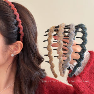 High Skull Top Wool Headband for Women Fancy Western Style Fashionable Hairpin 2024 New Arrival Autumn and Winter Hair Pressing Face Wash Hair Band