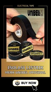 Unibell Pro Selotip Lakban PVC Electrical Tape Isolasi Lem Listrik Solatip Unibel Solasi Kabel Hitam