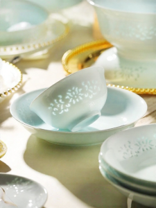 MODERN SWEETHOME | Elegant Underglaze Celadon Jingdezhen Tableware Set