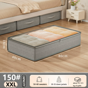 Drawer Style Flat Under-Bed Storage Box Low Profile Organizer for Off-Season Blankets & Clothing Home Closet Must-Have