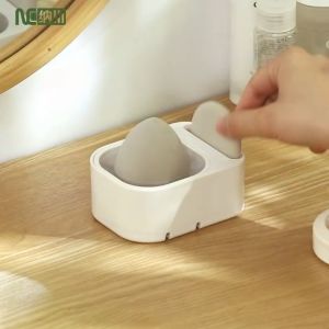 NACHUAN Portable Dustproof Powder Puff Storage Case Wet And Dry Makeup Sponge Anti-Drop Makeup EggStorage Box