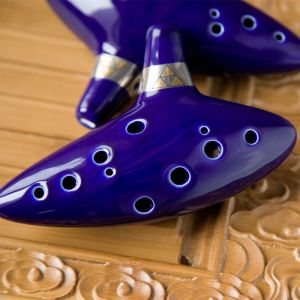 Ocarina Legend Of 12 Holes Ceramic Alto C Ocarina Flute Blue Inspired Time Musical Instrument For Beginner Accessories