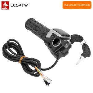 36V 48V 60V  Throttle Grip E-bike Handlebar with Lock Ebike Electric Bicycle Scooter Accelerator Power Indicator Key LED Display