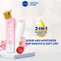 NIVEA Lip Rosehip Caring Lip Scrub 4.8g / Lip Care / Exfoliator / Moisturizing / Lip Balm / Rosehip Oil / Vitamin E (Pelembap Bibir). 