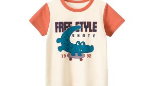 [zensasi] Baju Kaos T-Shirt Anak Laki-Laki Lengan Pendek Gambar Buaya Warna Cream