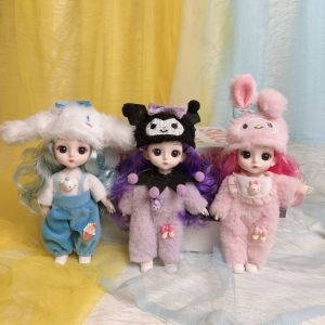 YUDESHUI Cinnamoroll BJD Doll Melody Kuromi Plush Dolls Mini 17cm Dolls Stuffed Toys