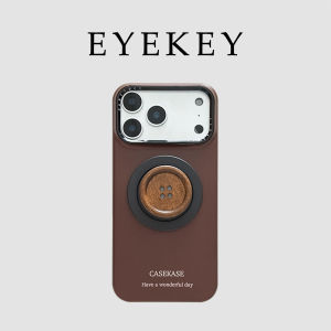 Eyekey Ins Style Magnetic Absorption Brown Button Phone Case for Apple 16Pro Max iPhone 15 New Model 14 Women Protective Cover