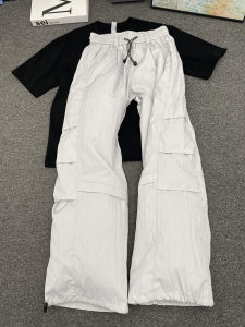 Quần Ống Rộng Bằng Lụa Băng Màu Trắng Cho Nam Mùa Hè Mỏng Rộng Rãi Mát Mẻ Quần Dài Thường Ngày Thoáng Khí Thoải Mái