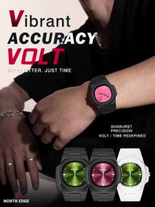 Đồng Hồ Thể Thao Kỹ Thuật Số NORTH EDGE VOLT Dành Cho Nam Chống Nước 50M Vỏ Thép Không Gỉ Hình Vuông Màn Hình Phát Sáng Đồng Hồ Đôi Dành Cho Nam Nữ