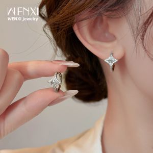 WENXI | Zircon Four-pointed Star Stylish Small Hoop Earrings