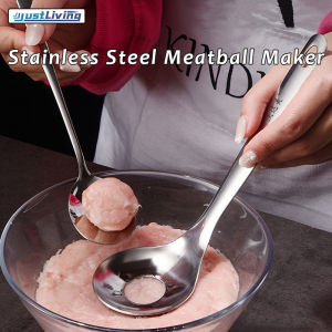 JustLiving 1Pc Stainless Steel Meatball Maker Meatball Maker Spoon Non-Stick Creative Meatball Maker Cooking Tools Nonstick Meat Ball Maker with Long Handle Kitchen Gadgets and Accessories