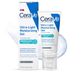 CeraVe | CeraVe Ultra-Light Hydrating Face Moisturizer Gel With Ceramides Niacinamide Hyaluronic Acid Oil-Free Fragrance Free 1.75 FL Oz