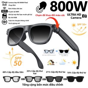 Kính Thông Minh First Perspective Camera HD 800W Bluetooth 5.3 Gọi Điện Nhận Diện AI Video 1080P Nghe Nhạc Kính Mắt Thông Minh