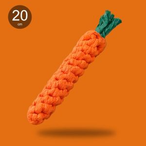 Durable Rope Knot Toys for Dogs Teeth Cleaning Chew Proof Self Entertaining Small Dogs Puppies Toys Carrot Shaped Pet Supplies