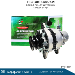 MITSUBISHI FUSO 6D16 ALTERNATOR ASSEMBLY DOUBLE PULLEY WITHOUT VACUUM JAPAN TYPE 50A 24V BY-0138IR