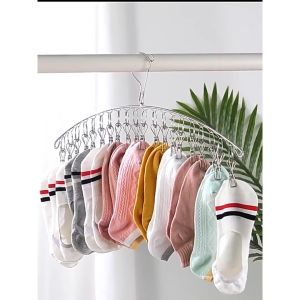 Móc Inox treo quần áo em bé tất vớ đồ lót - Chống rơi ngoài gió - 10/20 kẹp-HAUSE