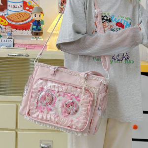 Korean Style High Aesthetic Value Crossbody Bag for Students Girls High School Backpack Tutoring Bag Single Shoulder Bag for Women