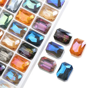 10 Chiếc 13X18 Mm Đá Tự Nhiên Mặt Pha Lê Hình Chữ Nhật Hạt Trang Sức Làm Vòng Cổ Mặt Dây Phụ Kiện Hình Vuông Hạt Thủy Tinh