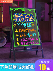 Luminous Word Advertisement Board Night Stall Shop Front Blackboard Sign Multifunctional Display Stand Modern Simplicity Style