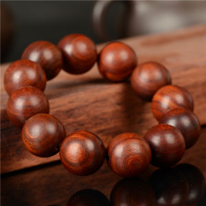 Rosewood Buddha Beads Bracelet Engraved Lucky Charm for Men And Women Large Size for Fortune And Health Chinese Zodiac Year