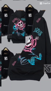sweater pria branded pria distro akazoo esthetic warna hitam SB DPN BLKNG RISE & SHINE SB SAKU PUTIH