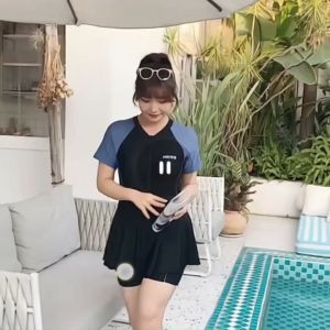 🔥พร้อมส่งจากไทย🔥ชุดว่ายน้ําวันพีช ชุดว่ายน้ําคนอ้วน 60-80kg ด้านในกระโปรง ผ้าเนื้อดี ชุดว่ายน้ำกระโปรงผู้หญิง