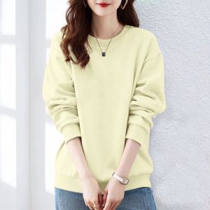 round Neck Sweatshirt T-Shirt Womens Long Sleeve Thin Loose Autumn Tops 2024 New Arrival Womens Spring & Fall Outer Wear Bottoming Shirt
