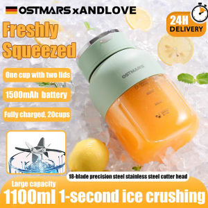 1 saat penghancur ais pengisar mudah alih smoothie pengisar jus pengisar 1100ML 30000rpm Powerful motor Portable Smoothie Blender Equipped with 18-blade 304stainless steel blade Juicer Portable Juicer Extractor Machine Juice Mixer Ice Crusher Machine果汁机榨汁