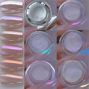 1/6pcs เล็บ Magic Mirror Powder Moonlight Powder เนื้อโลหะ Aurora Sparkle Pearl Nail Art Creation Home Salon DIY Y2K
