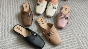 Sandal Flat Slip On Polos Mules Mary Janes Wanita Heels Flat Shoes Cewek Korean Style Kasual COD SPT-96