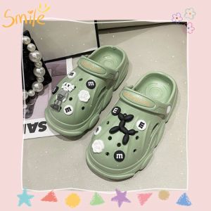 NQshop นิวส์ 📍พร้อมส่ง รองเท้าแฟชั่นหัวโต รองเท้าแตะแฟชั่น พื้นนิ่มพร้อมตัวการ์ตูนสุดเท่ สีดำเทาสำหรับคนเทาๆแบบเรา 🤩