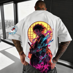 New Demon Slayer Print Short-sleeved Bandai Mens and Womens 2026 Summer Loose Breathable and Sporty Fashion T-shirts