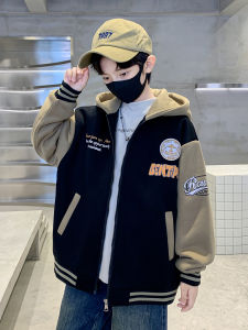 Thickened Boys Baseball Jacket Spring Autumn Winter New Arrival Casual Style Hooded Coat Warm Windproof Long Sleeve Zipper Closure