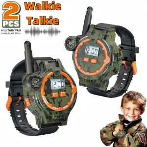 2PCS Rechargeable Walkie Talkies for KidsTwo-Way Radio Walky Talky with Flashlight and Compass200 Meter Transmission RangeOut