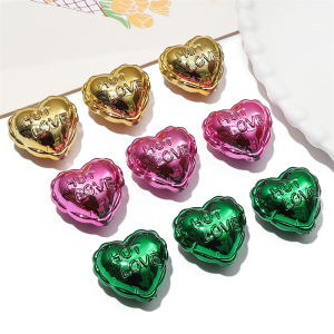 2ชิ้น27X25มมโลหะอะคริลิคหัวใจน่ารักลูกปัดสายคล้องแว่นตาลูกปัดเสน่ห์สำหรับสร้อยข้อมือพวงกุญแจต่างหูงานฝีมือ DIY