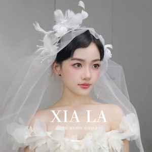 Summer New Airy Feather Headpiece Dreamy Wedding Dress Hair Clip Makeup Studio Props Fresh out Fashionable Hair Accessories