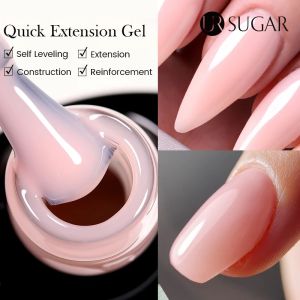 UR SUGAR 7ml Quick Extension Gel Milky White Nude Pink Vernish Semi Permanent UV Gel Nail Polish Slip Solution Nail Art Varnish