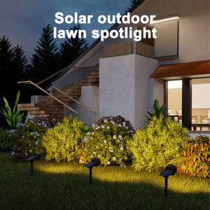 Solar Spotlight 55LED Ground Spike Light Outdoor Waterproof Wireless Lawn Lamp for Courtyard Garden Landscape Decor 太阳能射灯